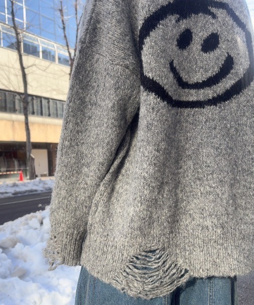 MICALLE MICALLE(ミカーレミカーレ)の「MICALLE MICALLE(ミカーレミカーレ)マイルダメージニット(ニット/セーター・レディース・グレー・F)」の17枚目の写真