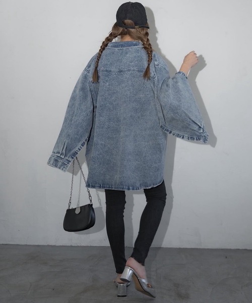 merrylatte（メリーラテ）の「ウォッシュヘムストレッチスキニーデニムPT【Primaras】（デニムパンツ・レディース・ブラック・L/M/S）」の3枚目の写真