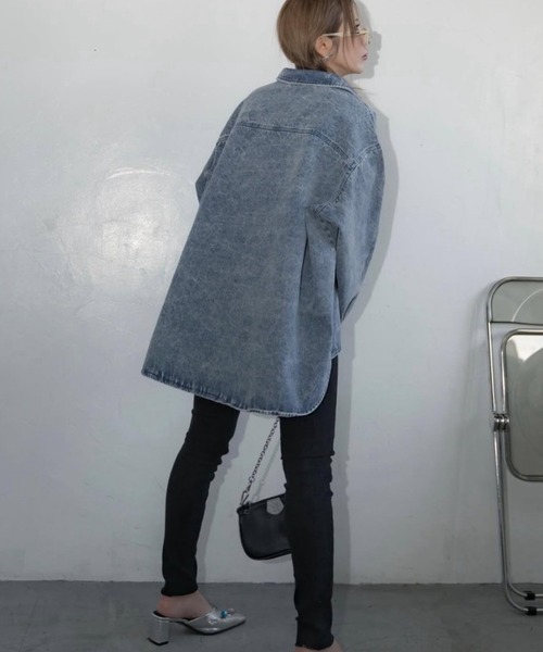 merrylatte（メリーラテ）の「ウォッシュヘムストレッチスキニーデニムPT【Primaras】（デニムパンツ・レディース・ブラック・L/M/S）」の4枚目の写真