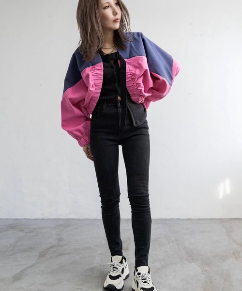 merrylatte（メリーラテ）の「ウォッシュヘムストレッチスキニーデニムPT【Primaras】（デニムパンツ・レディース・ブラック・L/M/S）」の7枚目の写真