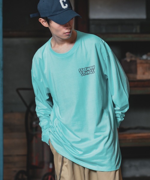 En serio TOKYO（エンソリオトーキョー）の「【SIDEWAYSTANCE】長袖キャラロゴプリントTシャツ（Tシャツ/カットソー・メンズ・ブルー系その他/ホワイト系その他/イエロー系その他/カーキ/ブラック系その他/グレー・MEDIUM/LARGE/SMALL/X-LARGE）」の22枚目の写真