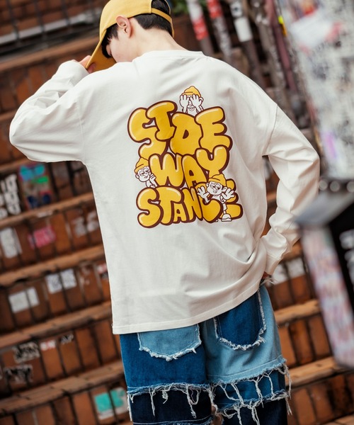 En serio TOKYO（エンソリオトーキョー）の「【SIDEWAYSTANCE】長袖キャラロゴプリントTシャツ（Tシャツ/カットソー・メンズ・ブルー系その他/ホワイト系その他/イエロー系その他/カーキ/ブラック系その他/グレー・MEDIUM/LARGE/SMALL/X-LARGE）」の19枚目の写真