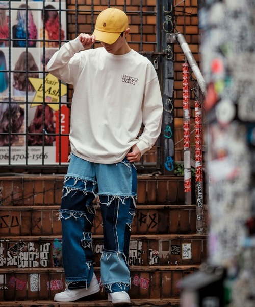 En serio TOKYO（エンソリオトーキョー）の「【SIDEWAYSTANCE】長袖キャラロゴプリントTシャツ（Tシャツ/カットソー・メンズ・ブルー系その他/ホワイト系その他/イエロー系その他/カーキ/ブラック系その他/グレー・MEDIUM/LARGE/SMALL/X-LARGE）」の20枚目の写真