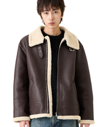 GRAYBLVD（グレイブラバット）の「ビーダブリューシェアリングムートン GKDJP15 (ブラウン)（ムートンコート）」