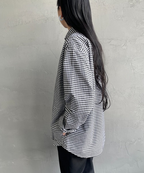 DANTON（ダントン）の「[DANTON/ダントン] ラウンドカラー オックスフォードプルオーバーシャツ(チェック)（シャツ/ブラウス・レディース・ブラック・40/38/42）」の10枚目の写真