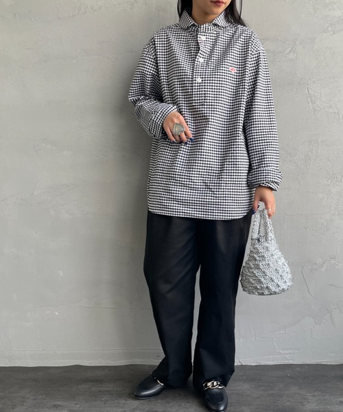 DANTON（ダントン）の「[DANTON/ダントン] ラウンドカラー オックスフォードプルオーバーシャツ(チェック)（シャツ/ブラウス・レディース・ブラック・40/38/42）」の12枚目の写真