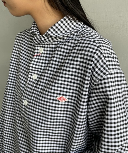 DANTON（ダントン）の「[DANTON/ダントン] ラウンドカラー オックスフォードプルオーバーシャツ(チェック)（シャツ/ブラウス・レディース・ブラック・40/38/42）」の15枚目の写真