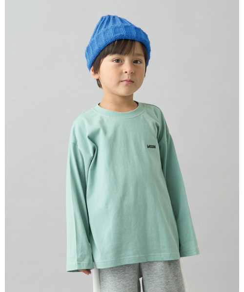 b・ROOM（ビールーム）の「【デイリースタンダードウェアシリーズ】ゆるっとオーバーサイズのワンポイントシンプル長袖Tシャツ（Tシャツ/カットソー・キッズ・マスタード/ライラック/ブラック/アイボリー/トップグレー/ブルーグレー/グリーン系その他/ブルー系その他・110cm/120cm/130cm/140cm/150cm/100cm）」の5枚目の写真