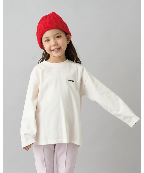 b・ROOM（ビールーム）の「【デイリースタンダードウェアシリーズ】ゆるっとオーバーサイズのワンポイントシンプル長袖Tシャツ（Tシャツ/カットソー・キッズ・マスタード/ライラック/ブラック/アイボリー/トップグレー/ブルーグレー/グリーン系その他/ブルー系その他・110cm/120cm/130cm/140cm/150cm/100cm）」の2枚目の写真