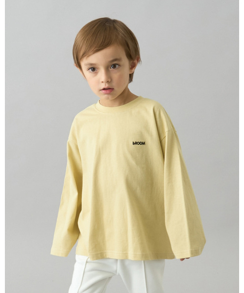 b・ROOM（ビールーム）の「【デイリースタンダードウェアシリーズ】ゆるっとオーバーサイズのワンポイントシンプル長袖Tシャツ（Tシャツ/カットソー・キッズ・マスタード/ライラック/ブラック/アイボリー/トップグレー/ブルーグレー/グリーン系その他/ブルー系その他・110cm/120cm/130cm/140cm/150cm/100cm）」の8枚目の写真