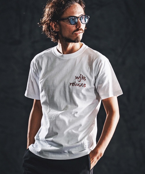 wjk reluxe(ダブルジェーケーリラックス)の「mt10164-dry touch embroidery SS tee Tシャツ(WR26S-24)(Tシャツ/カットソー・メンズ・ブラック/ネイビー/ホワイト・XL/L/M/S)」の1枚目の写真