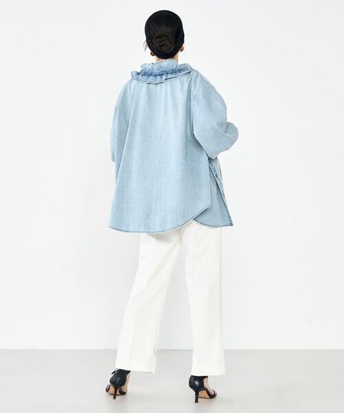 Rie Miller（リエミラー）の「【RM denim】スリットクロップドセンタープレスデニム（デニムパンツ・レディース・インディゴブルー/オフホワイト・L/M/S/XS）」の10枚目の写真