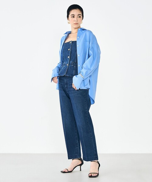 Rie Miller（リエミラー）の「【RM denim】スリットクロップドセンタープレスデニム（デニムパンツ・レディース・インディゴブルー/オフホワイト・L/M/S/XS）」の21枚目の写真