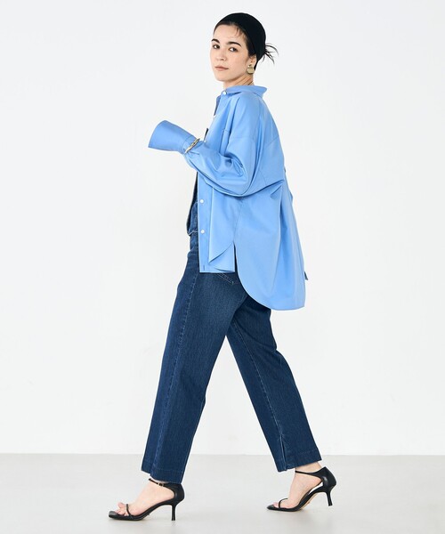 Rie Miller（リエミラー）の「【RM denim】スリットクロップドセンタープレスデニム（デニムパンツ・レディース・インディゴブルー/オフホワイト・L/M/S/XS）」の22枚目の写真