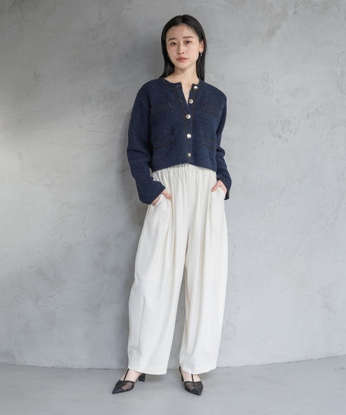 A part by(アパートバイ)の「キンボタンハイショククルーカーディガン(カーディガン/ボレロ・レディース・ブルー系その他3/ネイビー/オフホワイト・FREE)」の8枚目の写真