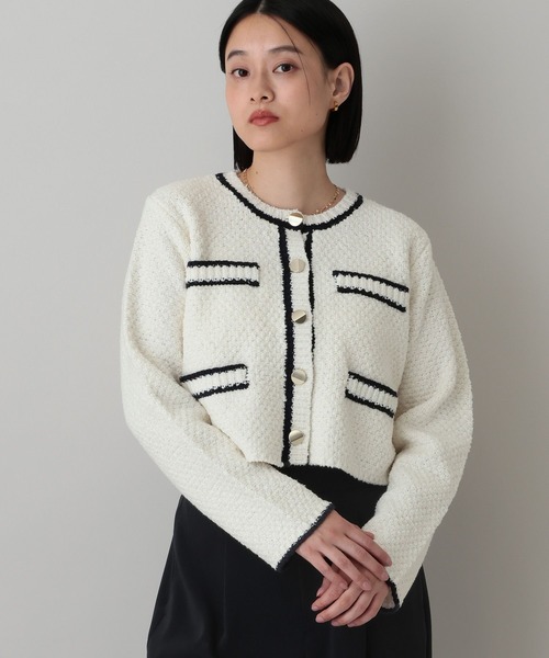 A part by(アパートバイ)の「キンボタンハイショククルーカーディガン(カーディガン/ボレロ・レディース・ブルー系その他3/ネイビー/オフホワイト・FREE)」の14枚目の写真