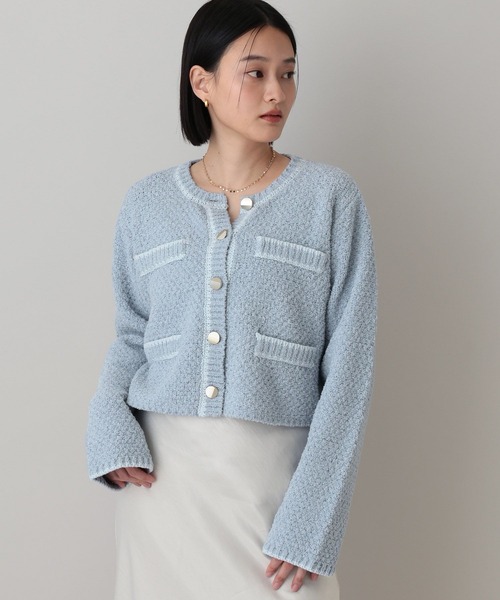 A part by(アパートバイ)の「キンボタンハイショククルーカーディガン(カーディガン/ボレロ・レディース・ブルー系その他3/ネイビー/オフホワイト・FREE)」の20枚目の写真