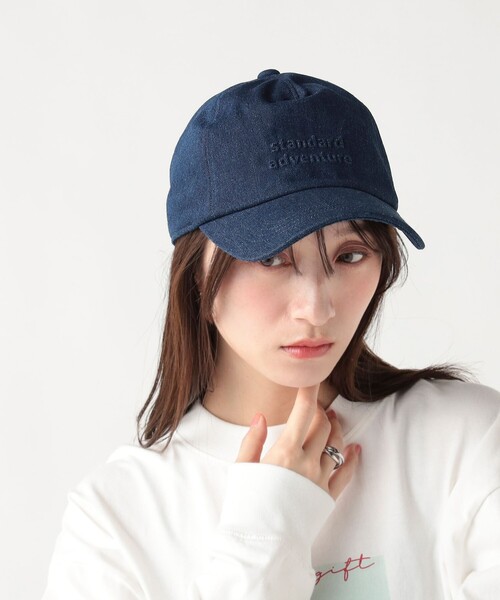 BEAMS HEART(ビームスハート)の「エンボス デニム キャップ(キャップ・レディース・ブラック/ブルー・ONE SIZE)」の2枚目の写真