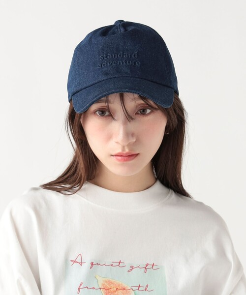 BEAMS HEART(ビームスハート)の「エンボス デニム キャップ(キャップ・レディース・ブラック/ブルー・ONE SIZE)」の4枚目の写真