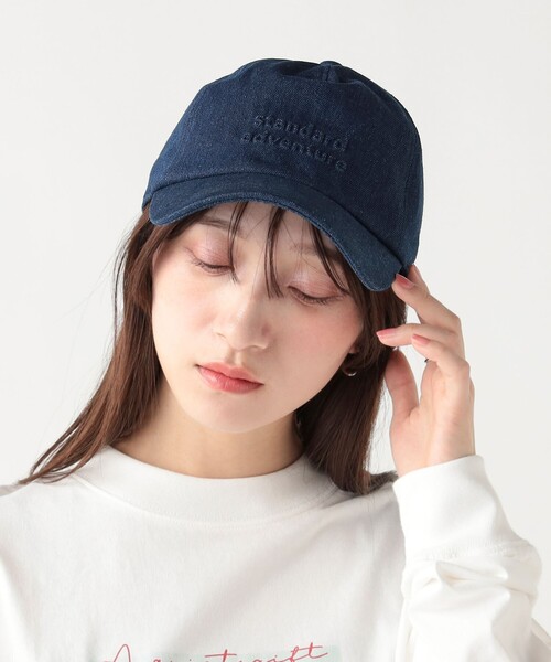 BEAMS HEART(ビームスハート)の「エンボス デニム キャップ(キャップ・レディース・ブラック/ブルー・ONE SIZE)」の5枚目の写真
