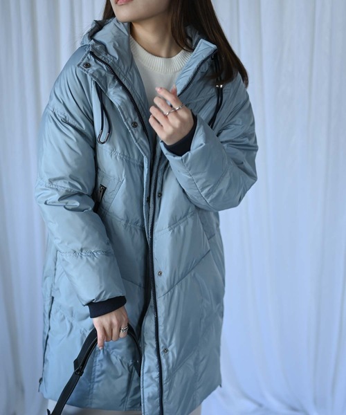 ハイカウントダウンコート(ダウン/フェザー/ロングコート/フード付き