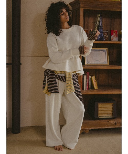 セール】COZY CUTSEW STRAIGHT PANTS（スラックス）｜ELCHELE