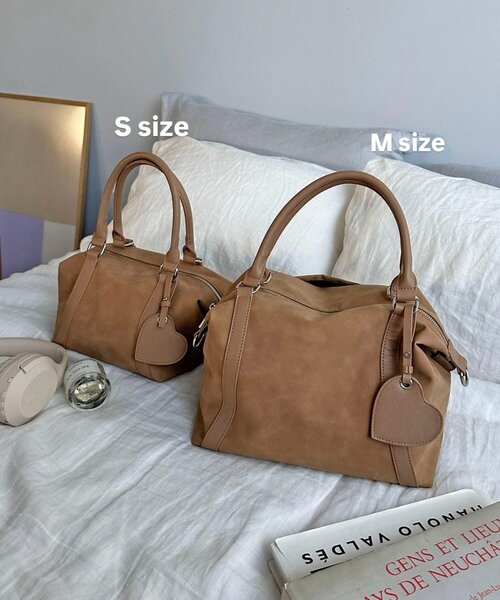 DISCOAT（ディスコート）の「ミラーチャーム付ソフトミニボストンバッグ（ボストンバッグ・レディース・ピンク/ブラウン/ブラック/ベージュ・FREE）」の6枚目の写真