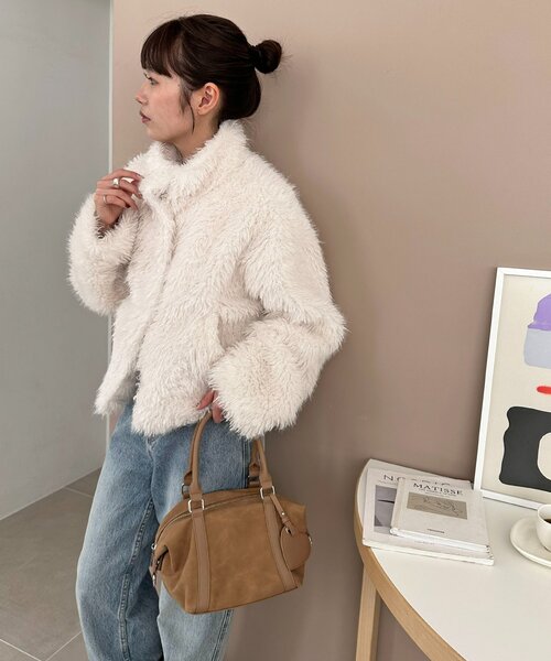 DISCOAT（ディスコート）の「ミラーチャーム付ソフトミニボストンバッグ（ボストンバッグ・レディース・ピンク/ブラウン/ブラック/ベージュ・FREE）」の18枚目の写真