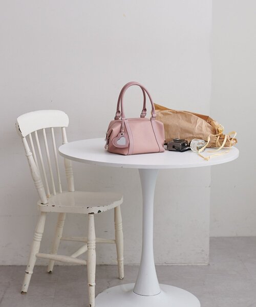 DISCOAT（ディスコート）の「ミラーチャーム付ソフトミニボストンバッグ（ボストンバッグ・レディース・ピンク/ブラウン/ブラック/ベージュ・FREE）」の19枚目の写真