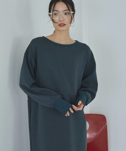 Doux archives(ドゥアルシーヴ)の「ウエストドロストカットワンピース(ワンピース・レディース・キャメル/カーキ/ネイビー・FREE)」の2枚目の写真