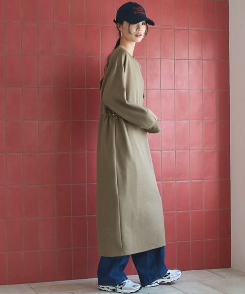 Doux archives(ドゥアルシーヴ)の「ウエストドロストカットワンピース(ワンピース・レディース・キャメル/カーキ/ネイビー・FREE)」の13枚目の写真