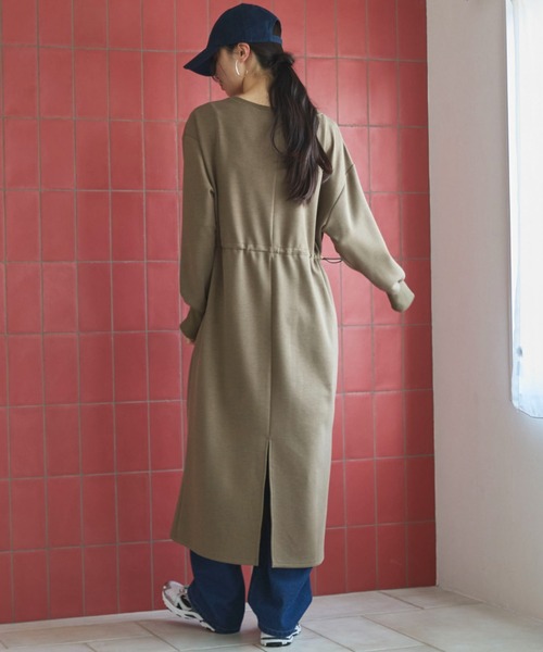 Doux archives(ドゥアルシーヴ)の「ウエストドロストカットワンピース(ワンピース・レディース・キャメル/カーキ/ネイビー・FREE)」の12枚目の写真