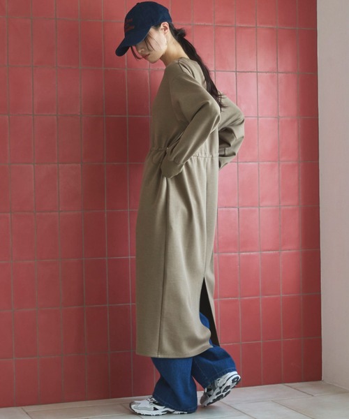 Doux archives(ドゥアルシーヴ)の「ウエストドロストカットワンピース(ワンピース・レディース・キャメル/カーキ/ネイビー・FREE)」の11枚目の写真