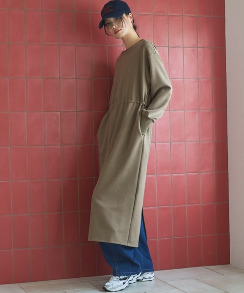 Doux archives(ドゥアルシーヴ)の「ウエストドロストカットワンピース(ワンピース・レディース・キャメル/カーキ/ネイビー・FREE)」の10枚目の写真