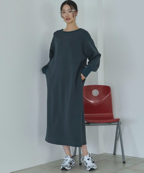 Doux archives(ドゥアルシーヴ)の「ウエストドロストカットワンピース(ワンピース・レディース・キャメル/カーキ/ネイビー・FREE)」の21枚目の写真