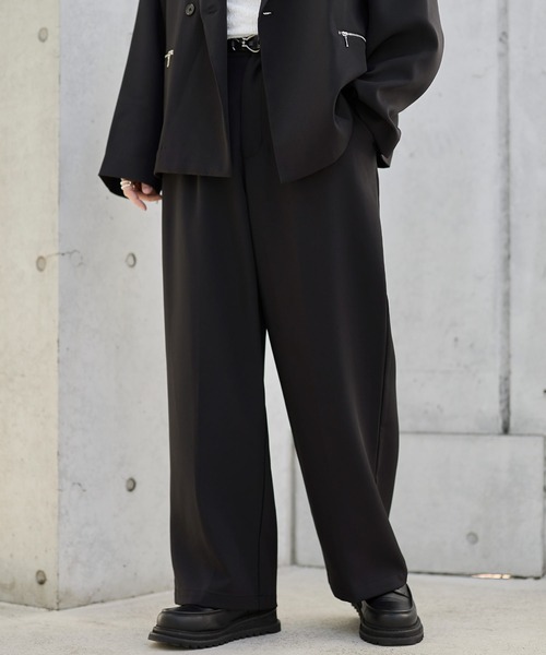 ETELIO（エテリオ）の「【セットアップ 2点セット】ビッグシルエットフロントジップデザインテーラードジャケット+センタープレススラックス（セットアップ・メンズ・チャコール/ネイビー/グレー/ブラック・S/M/L/XL）」の20枚目の写真