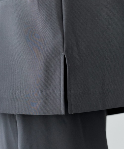 ETELIO（エテリオ）の「【セットアップ 2点セット】ビッグシルエットフロントジップデザインテーラードジャケット+センタープレススラックス（セットアップ・メンズ・チャコール/ネイビー/グレー/ブラック・S/M/L/XL）」の5枚目の写真