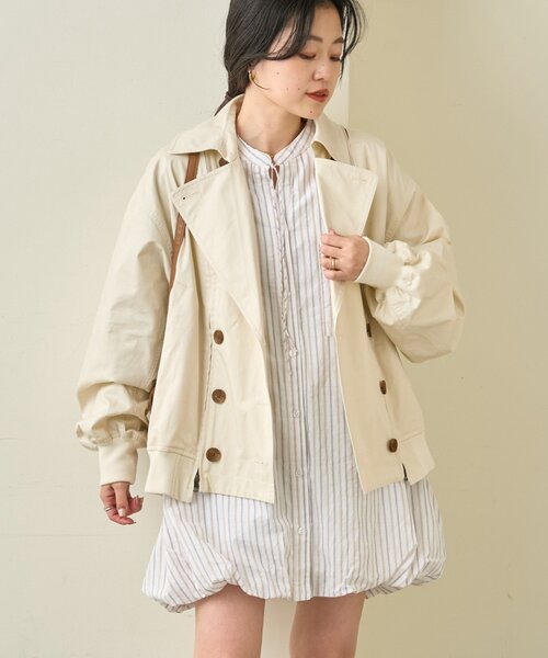 CIAOPANIC TYPY(チャオパニックティピー)の「【2WAY】ZIP切替トレンチコート(トレンチコート・レディース・ブラック/アイボリー/ベージュ・ONE SIZE)」の11枚目の写真