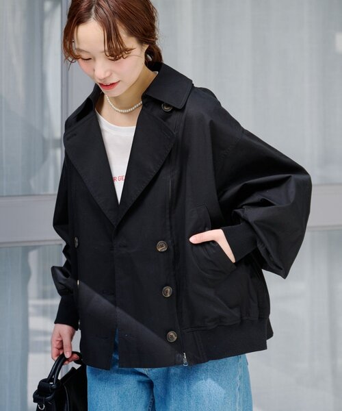 CIAOPANIC TYPY（チャオパニックティピー）の「【2WAY】ZIP切替トレンチコート（トレンチコート・レディース・ブラック/アイボリー/ベージュ・ONE SIZE）」の6枚目の写真