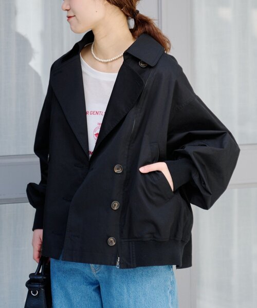 CIAOPANIC TYPY（チャオパニックティピー）の「【2WAY】ZIP切替トレンチコート（トレンチコート・レディース・ブラック/アイボリー/ベージュ・ONE SIZE）」の13枚目の写真