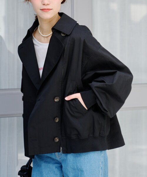 CIAOPANIC TYPY（チャオパニックティピー）の「【2WAY】ZIP切替トレンチコート（トレンチコート・レディース・ブラック/アイボリー/ベージュ・ONE SIZE）」の14枚目の写真