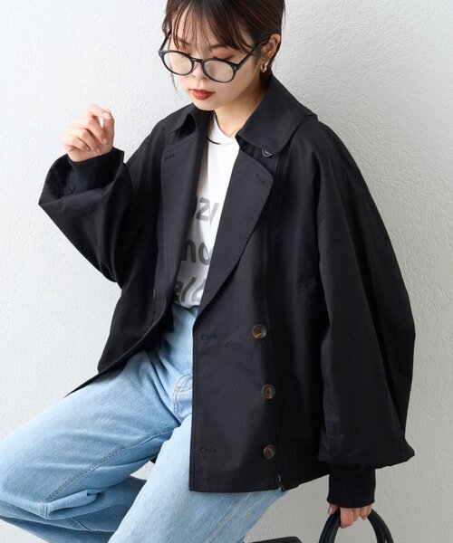 CIAOPANIC TYPY（チャオパニックティピー）の「【2WAY】ZIP切替トレンチコート（トレンチコート・レディース・ブラック/アイボリー/ベージュ・ONE SIZE）」の19枚目の写真