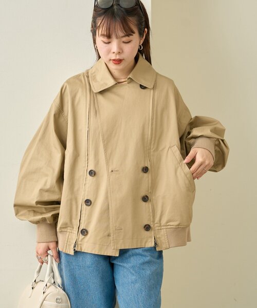 CIAOPANIC TYPY（チャオパニックティピー）の「【2WAY】ZIP切替トレンチコート（トレンチコート・レディース・ブラック/アイボリー/ベージュ・ONE SIZE）」の8枚目の写真