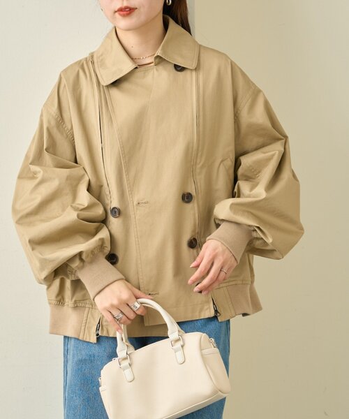 CIAOPANIC TYPY（チャオパニックティピー）の「【2WAY】ZIP切替トレンチコート（トレンチコート・レディース・ブラック/アイボリー/ベージュ・ONE SIZE）」の9枚目の写真