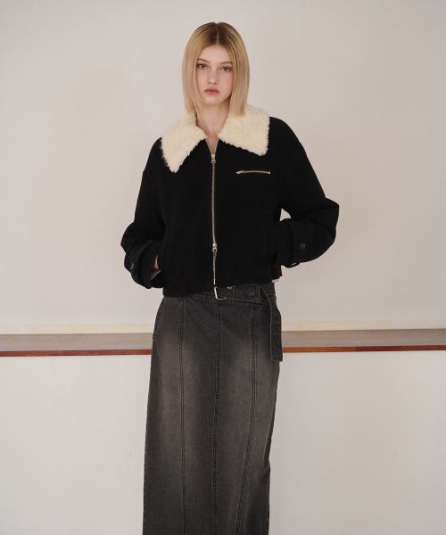 ETMON(エトモン)の「Fur Collar Wool Coat, Black(チェスターコート・レディース・その他・FREE)」の2枚目の写真