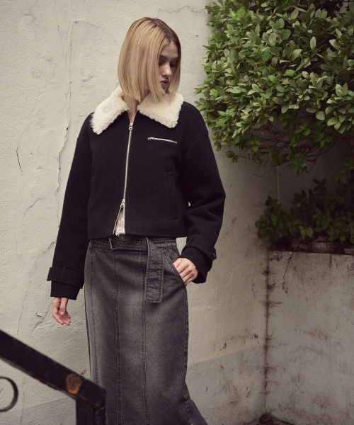 ETMON(エトモン)の「Fur Collar Wool Coat, Black(チェスターコート・レディース・その他・FREE)」の4枚目の写真