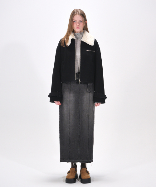 ETMON(エトモン)の「Fur Collar Wool Coat, Black(チェスターコート・レディース・その他・FREE)」の5枚目の写真