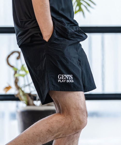 CAMBIO(カンビオ)の「mp14518- Nylon Taffeta Letter Print Short Pants ショートパンツ(AI-261-001)(その他パンツ・メンズ・ブラック/グレー/ブルー/ブラウン系その他/コーラル・S/M/L)」の12枚目の写真