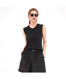 U neck Sleeveless Knit _Black