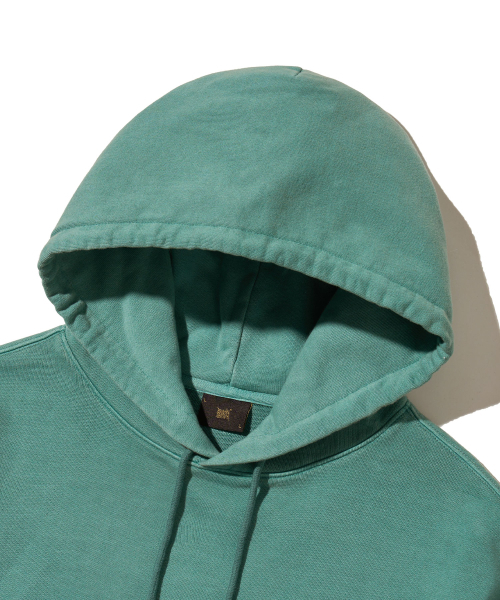 BROWNBREATH(ブラウンブレス)の「PIGMENT TAG HOODIE - BLUE GREEN(パーカー・レディース・その他・S/M/L/XL)」の5枚目の写真
